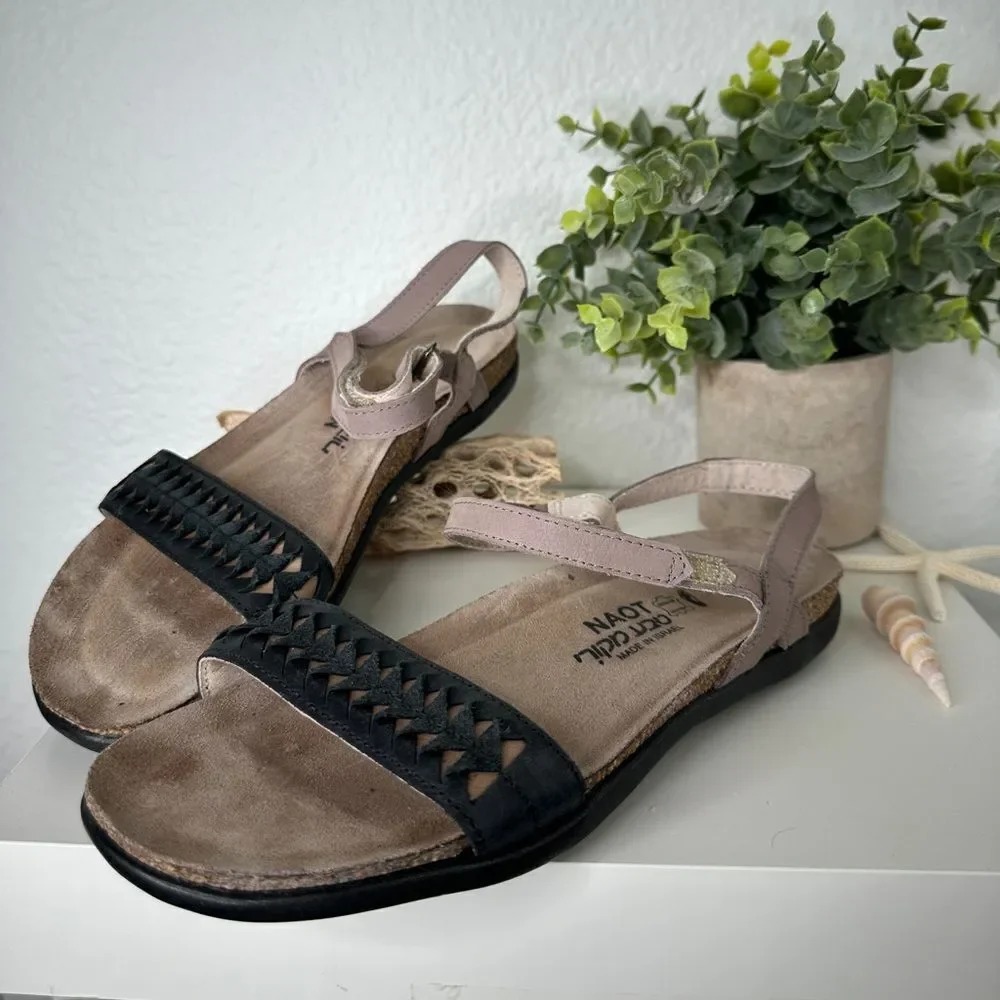 Naot - Leather Ankle Strap Sandals - Mabel - Stone Coal - EU 37 US 6-6.5 - Picture 2 of 9